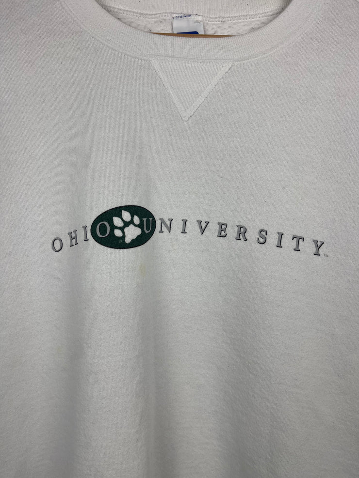 Vintage 90s Russell Athletic Ohio State University Dog Paw White Crewneck