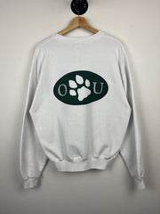 Vintage 90s Russell Athletic Ohio State University Dog Paw White Crewneck