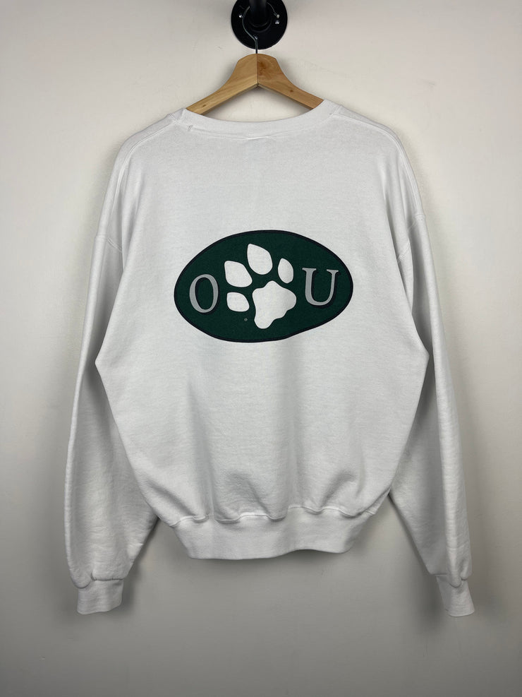 Vintage 90s Russell Athletic Ohio State University Dog Paw White Crewneck