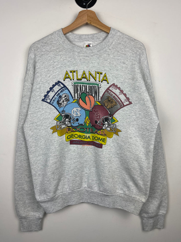 Vintage 90s North Carolina Tar Heels VS Mississippi State Bulldogs Football Grey Crewneck