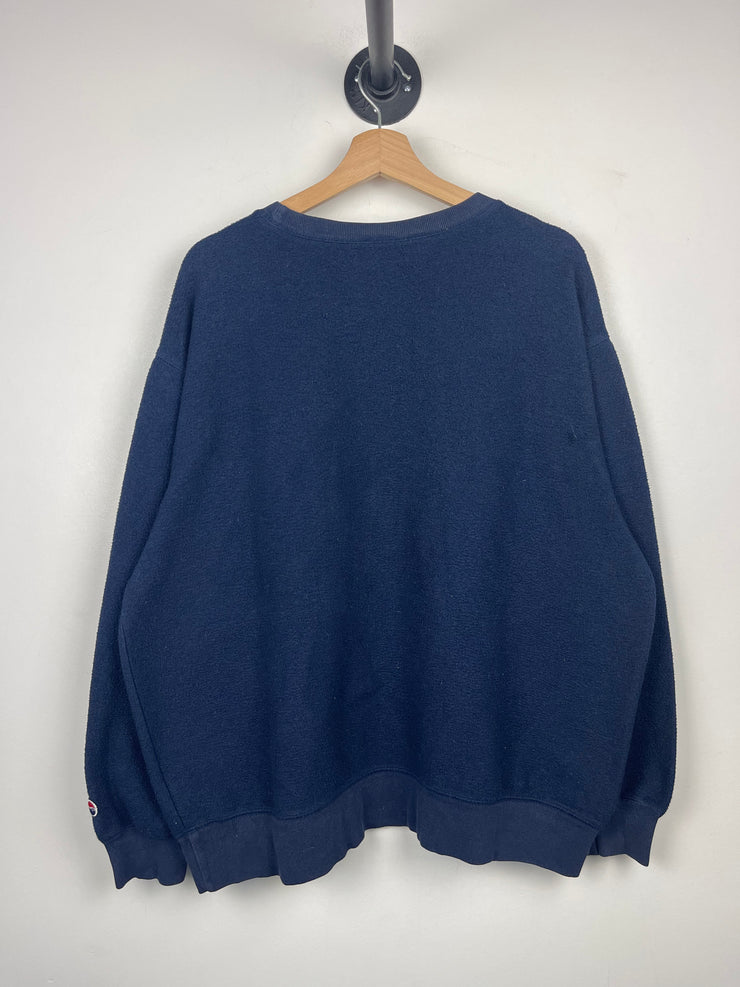 Vintage 90s Pepsi Embroidered Navy Fleece Crewneck