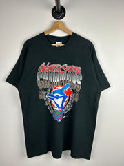 Vintage 90s MLB Toronto Blue Jays Back To Back Champions Black Tee