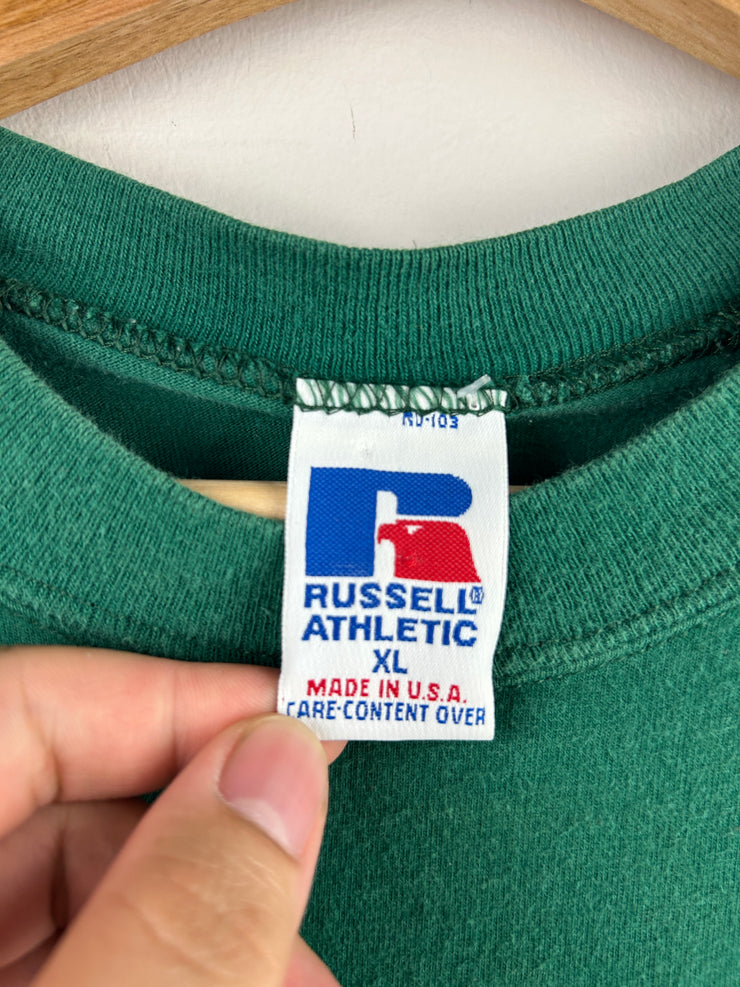Vintage 90s Russell Athletic Green Pocket Tee
