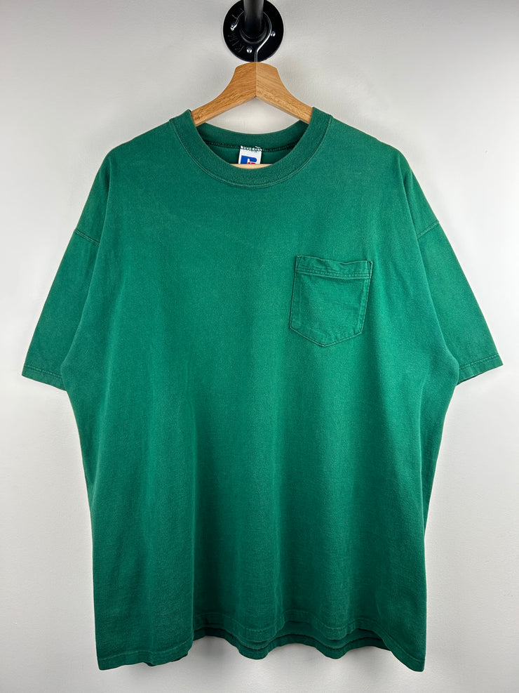 Vintage 90s Russell Athletic Green Pocket Tee