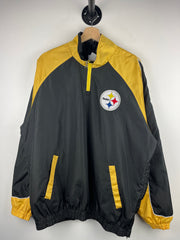 Vintage NFL Pittsburgh Steelers Quarter Zip Black Windbreaker