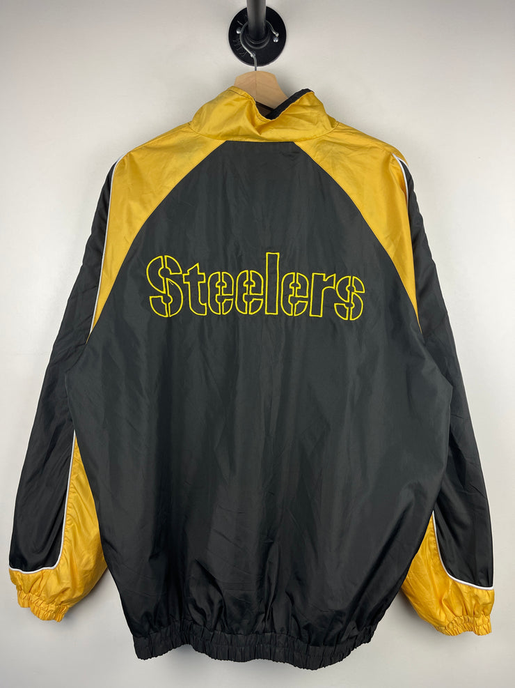 Vintage NFL Pittsburgh Steelers Quarter Zip Black Windbreaker