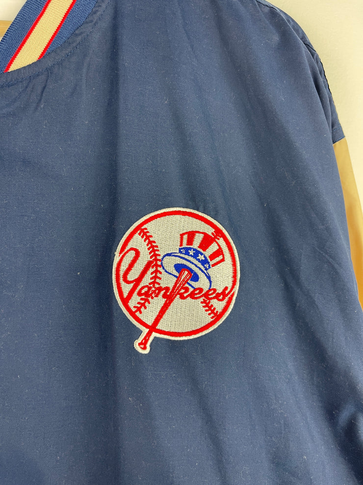 Vintage 90s MLB Reebok New York Yankees Navy & Beige Windbreaker