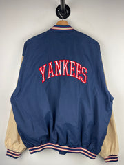Vintage 90s MLB Reebok New York Yankees Navy & Beige Windbreaker