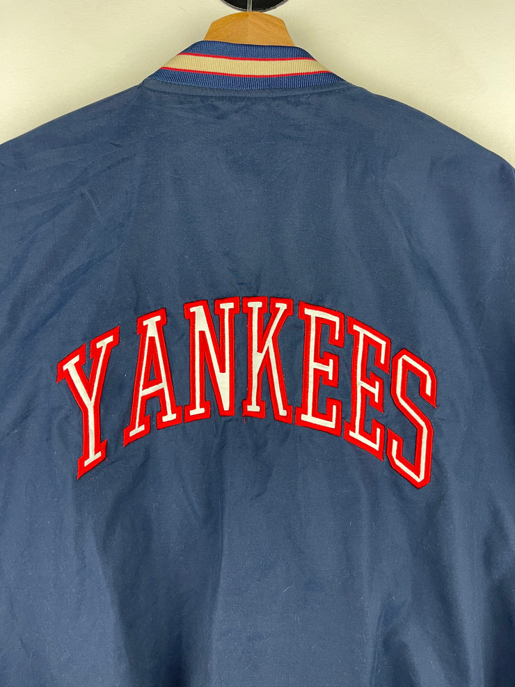 Vintage 90s MLB Reebok New York Yankees Navy & Beige Windbreaker