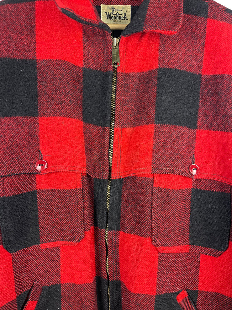 Vintage 60s Woolrich Buffalo Plaid Mackinaw Wool Hunting Jacket