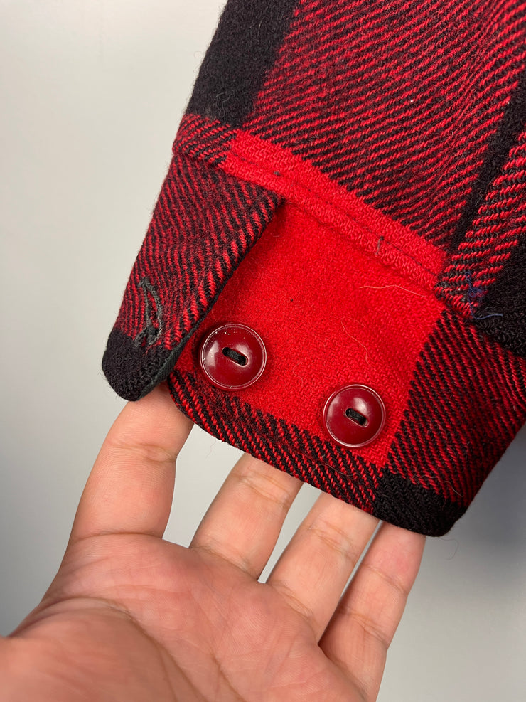 Vintage 60s Woolrich Buffalo Plaid Mackinaw Wool Hunting Jacket