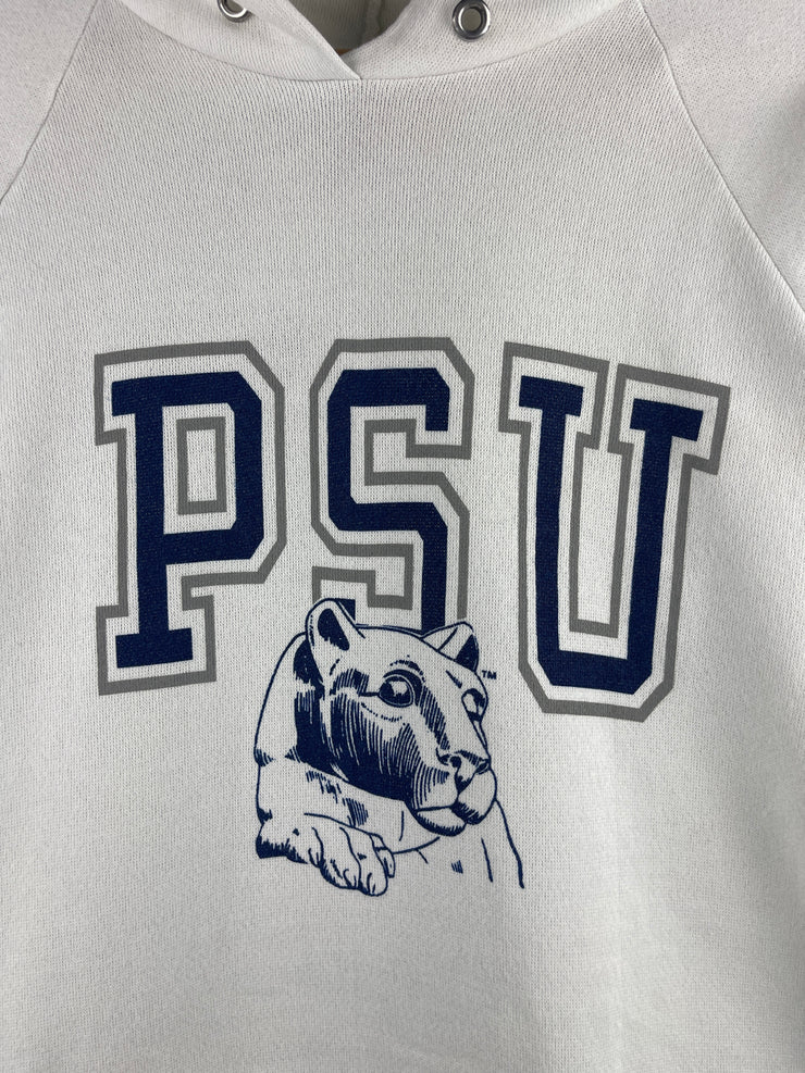 Vintage 80s Penn State University Nittany Lions White Hoodie