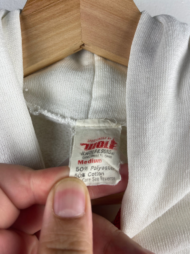 Vintage 80s Penn State University White & Red Hoodie