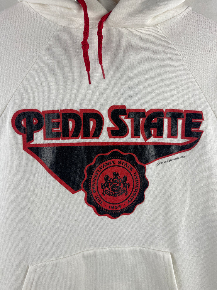 Vintage 80s Penn State University White & Red Hoodie