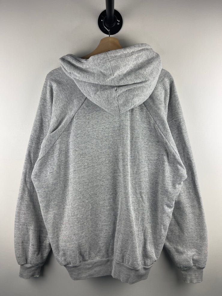 Vintage 90s Townsley Thermal Lined Blank Grey Zip Up Hoodie