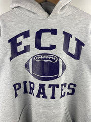 Vintage 90s Russell Athletic ECU Pirates Football Grey Hoodie