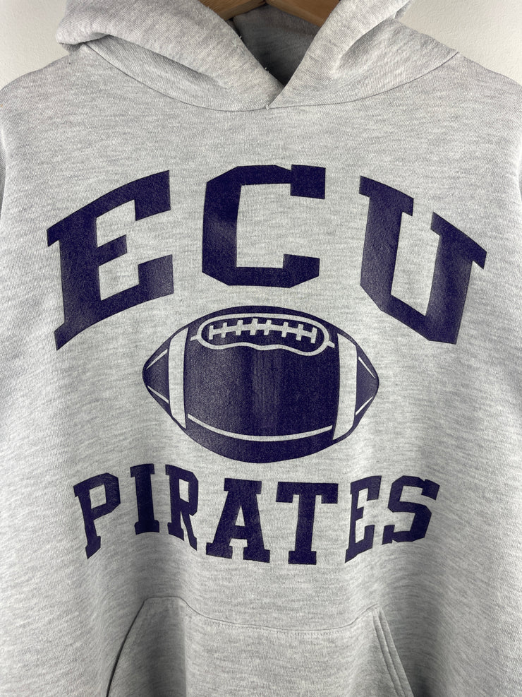 Vintage 90s Russell Athletic ECU Pirates Football Grey Hoodie