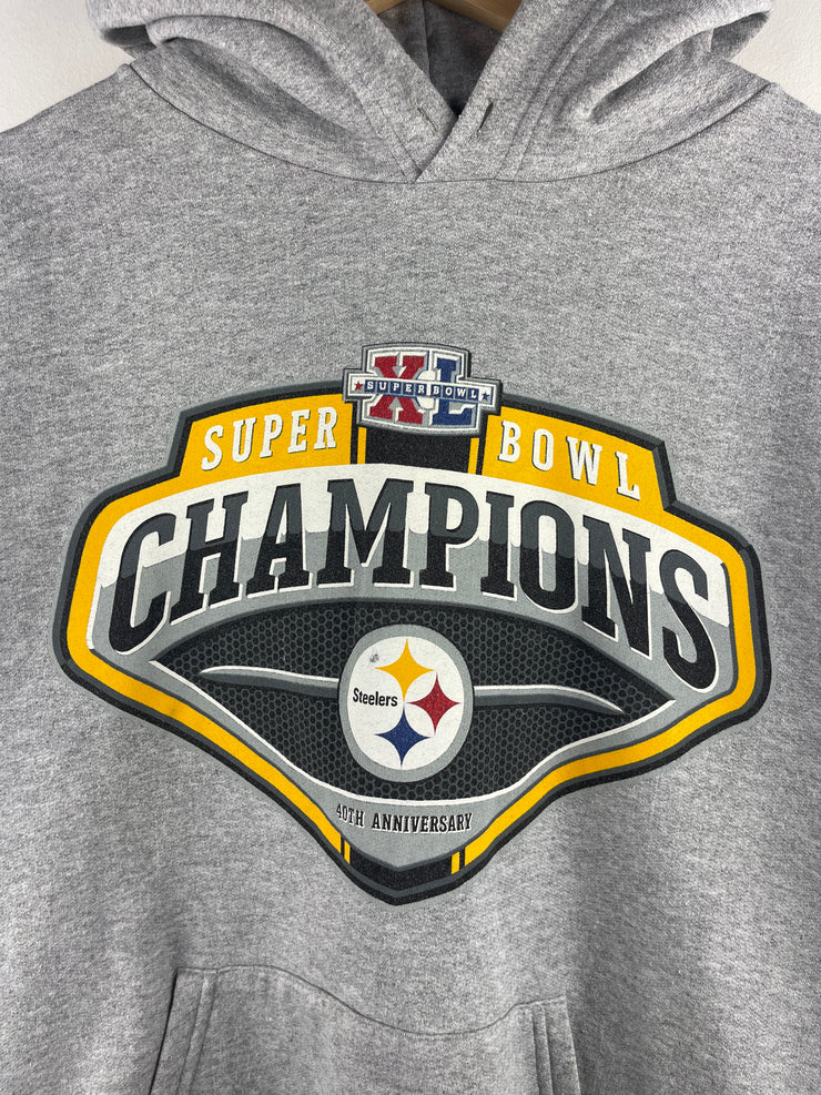 Vintage NFL Reebok Pittsburgh Steelers Grey Hoodie
