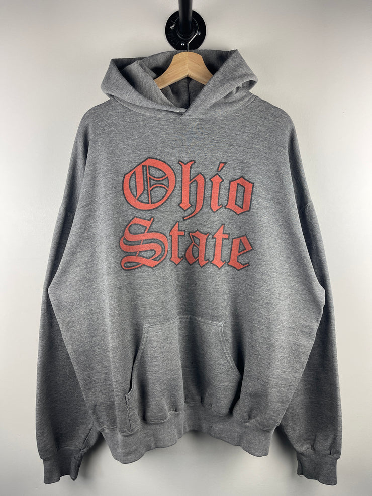 Vintage 90s Lee Ohio State Old English Spellout Grey Hoodie