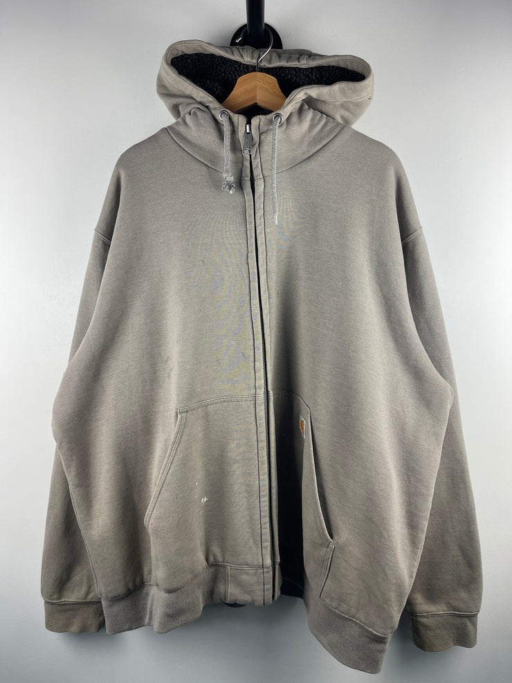 Vintage Carhartt Sherpa Lined Grey Zip Up Hoodie