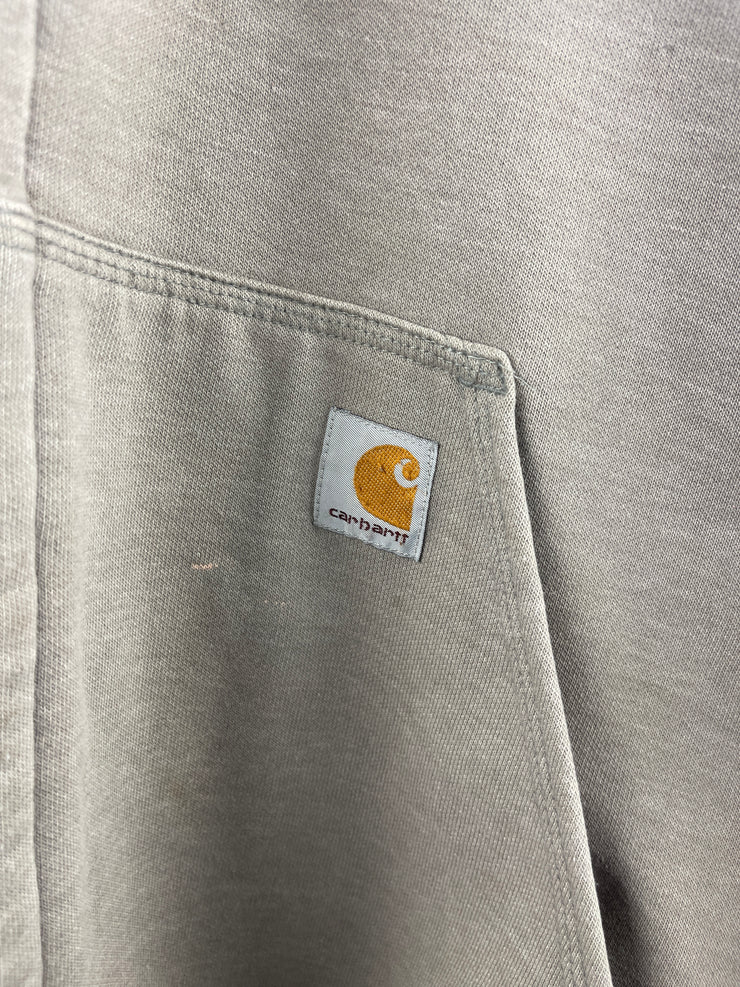 Vintage Carhartt Sherpa Lined Grey Zip Up Hoodie