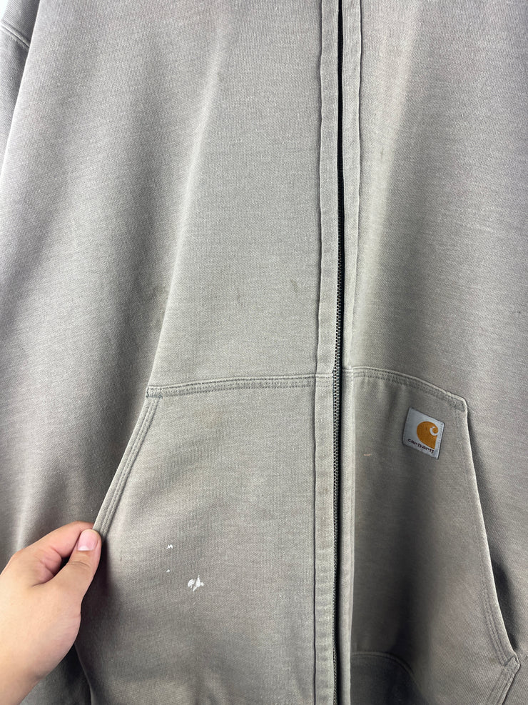 Vintage Carhartt Sherpa Lined Grey Zip Up Hoodie