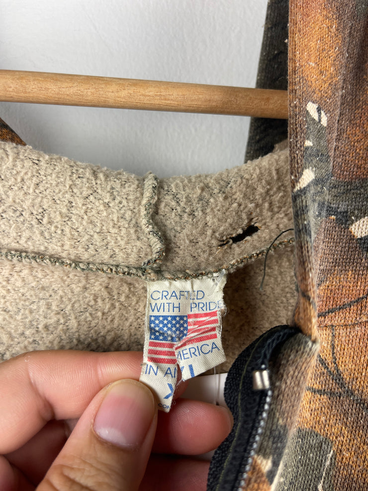Vintage 90s Real Tree Camo Zip Up Hoodie