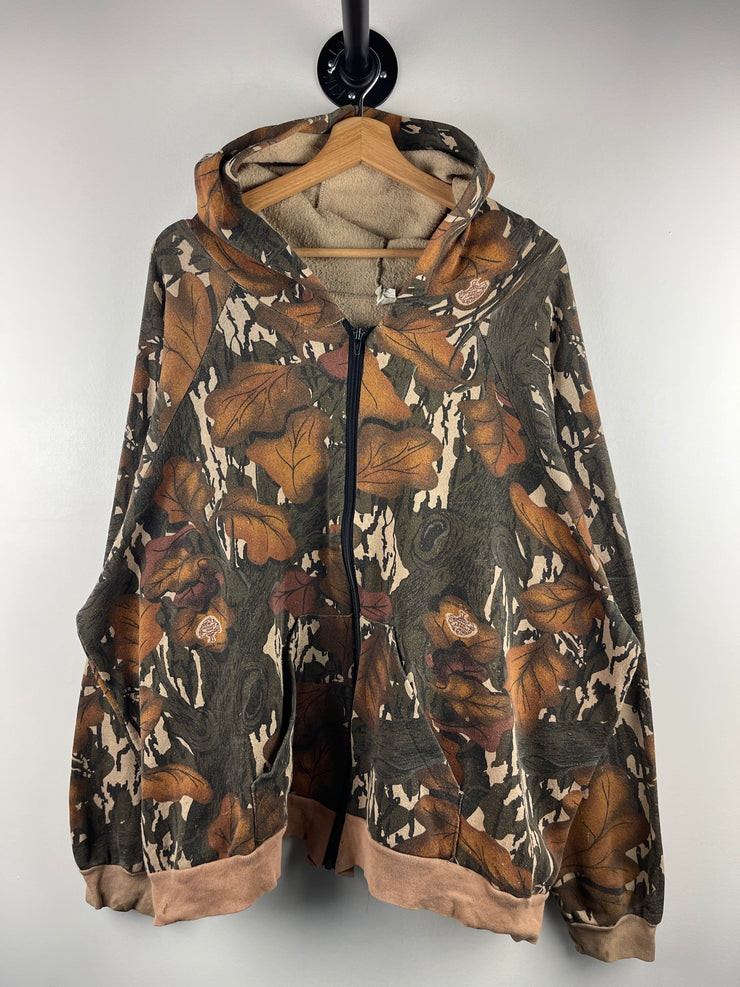 Vintage 90s Real Tree Camo Zip Up Hoodie