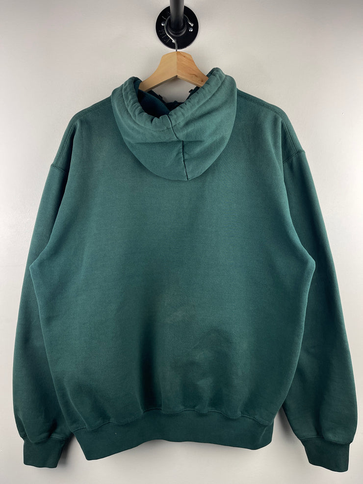 Vintage 90s Carhartt Spellout Embroidered Green Hoodie