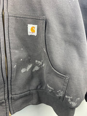 Vintage Carhartt Thermal Lined Faded Black Zip Up Hoodie