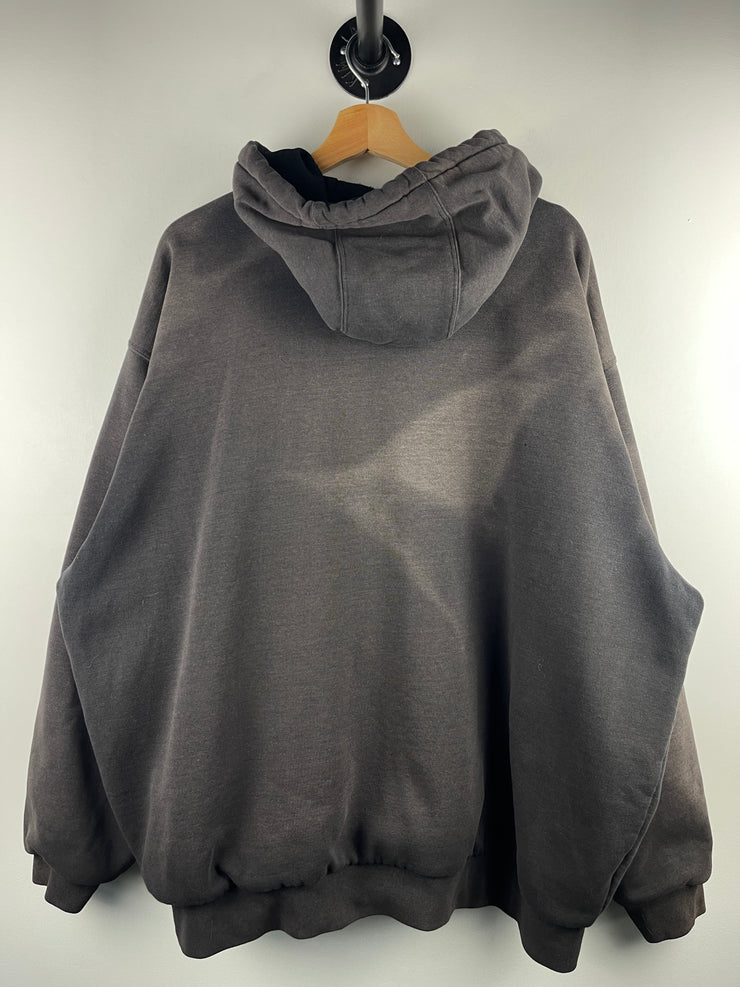 Vintage Carhartt Thermal Lined Faded Black Zip Up Hoodie