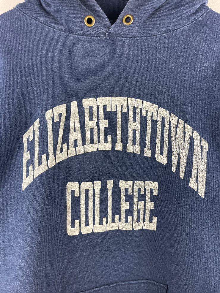 Vintage 90s Champion Reverse Weave Elizabethtown College Navy Hoodie