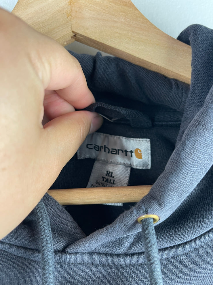 Vintage Carhartt Embroidered Patch Faded Black Hoodie
