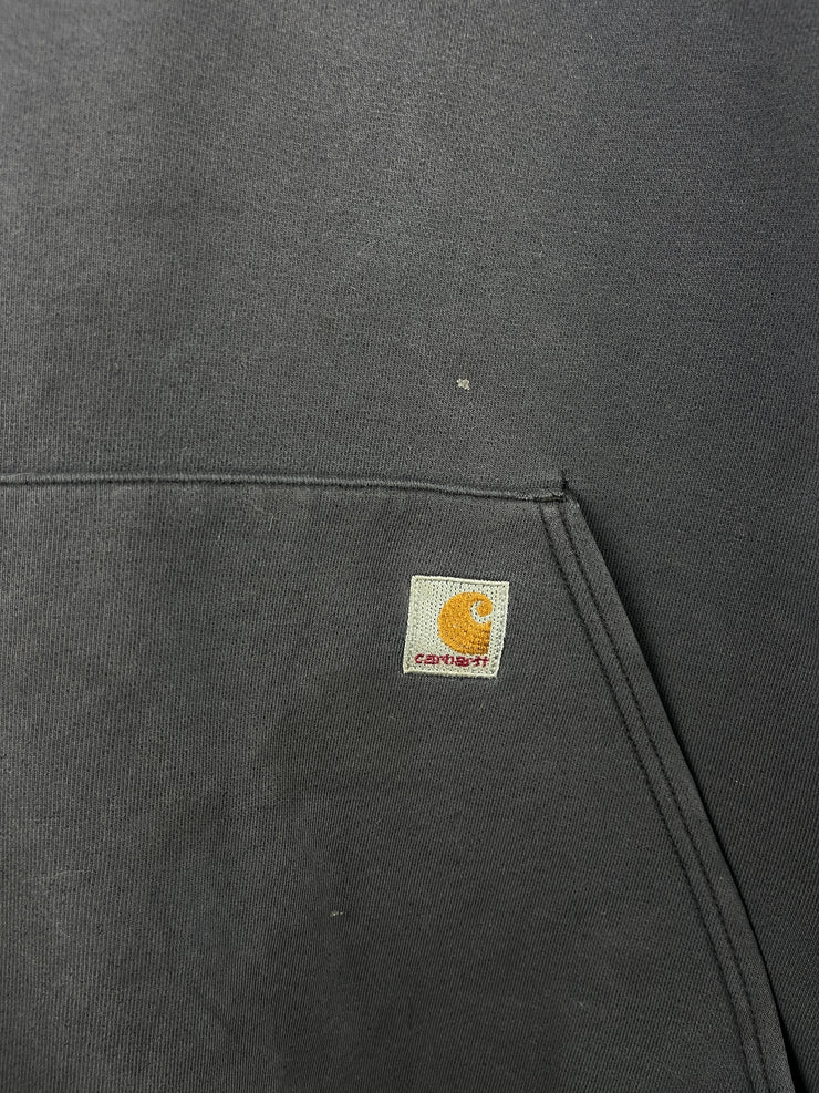 Vintage Carhartt Embroidered Patch Faded Black Hoodie