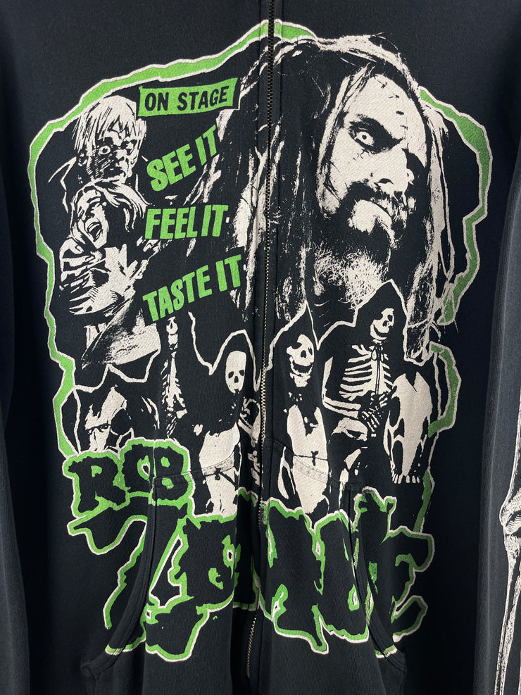 Vintage Rob Zombie On Stage Black Zip Up Hoodie