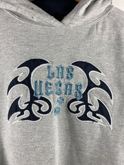 Vintage Y2K Las Vegas Dice Tribal Embroidered Grey Hoodie