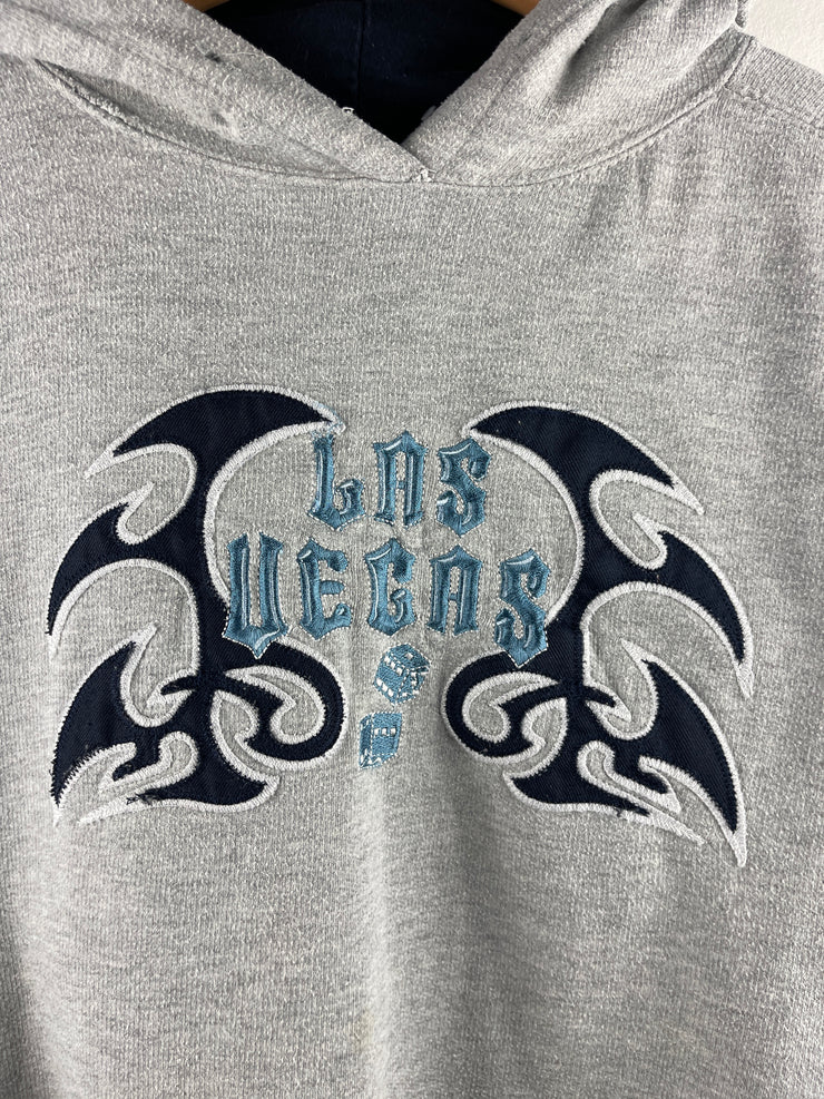 Vintage Y2K Las Vegas Dice Tribal Embroidered Grey Hoodie