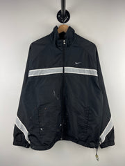 Vintage Nike Swoosh Black & Grey Paint Splattered Windbreaker