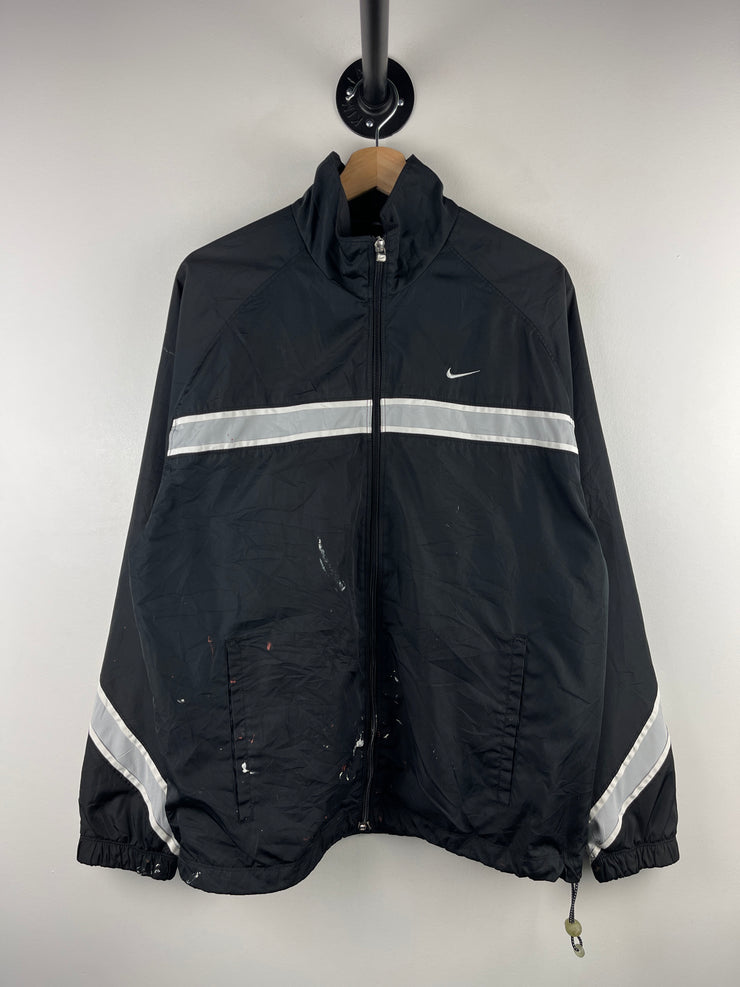 Vintage Nike Swoosh Black & Grey Paint Splattered Windbreaker