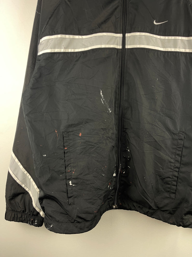 Vintage Nike Swoosh Black & Grey Paint Splattered Windbreaker