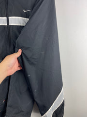 Vintage Nike Swoosh Black & Grey Paint Splattered Windbreaker