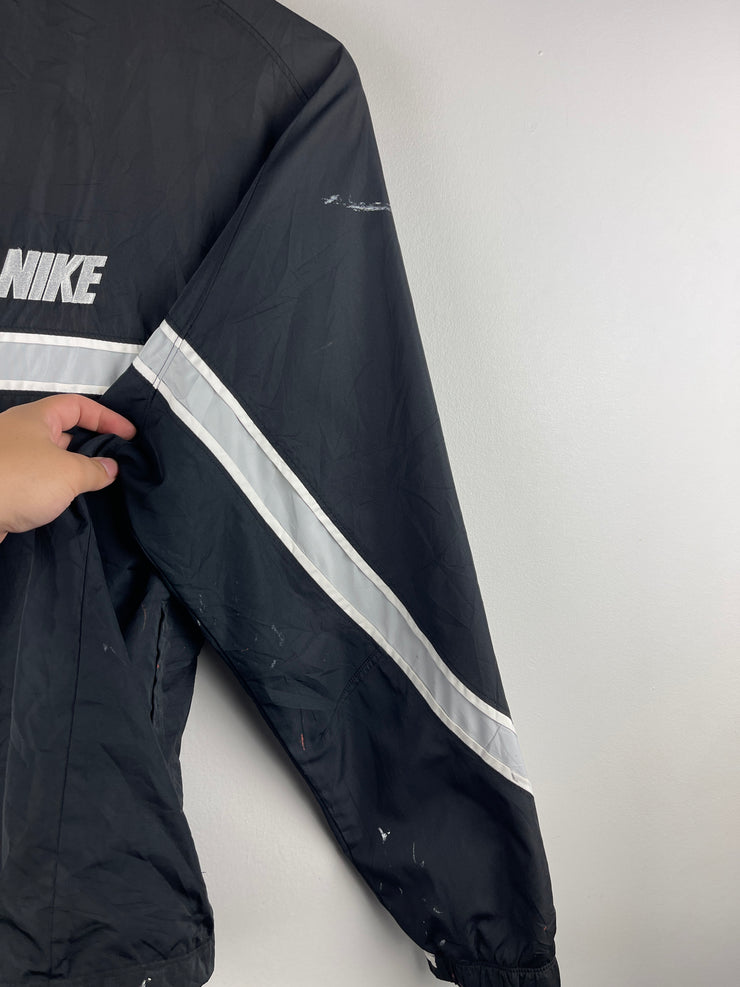 Vintage Nike Swoosh Black & Grey Paint Splattered Windbreaker