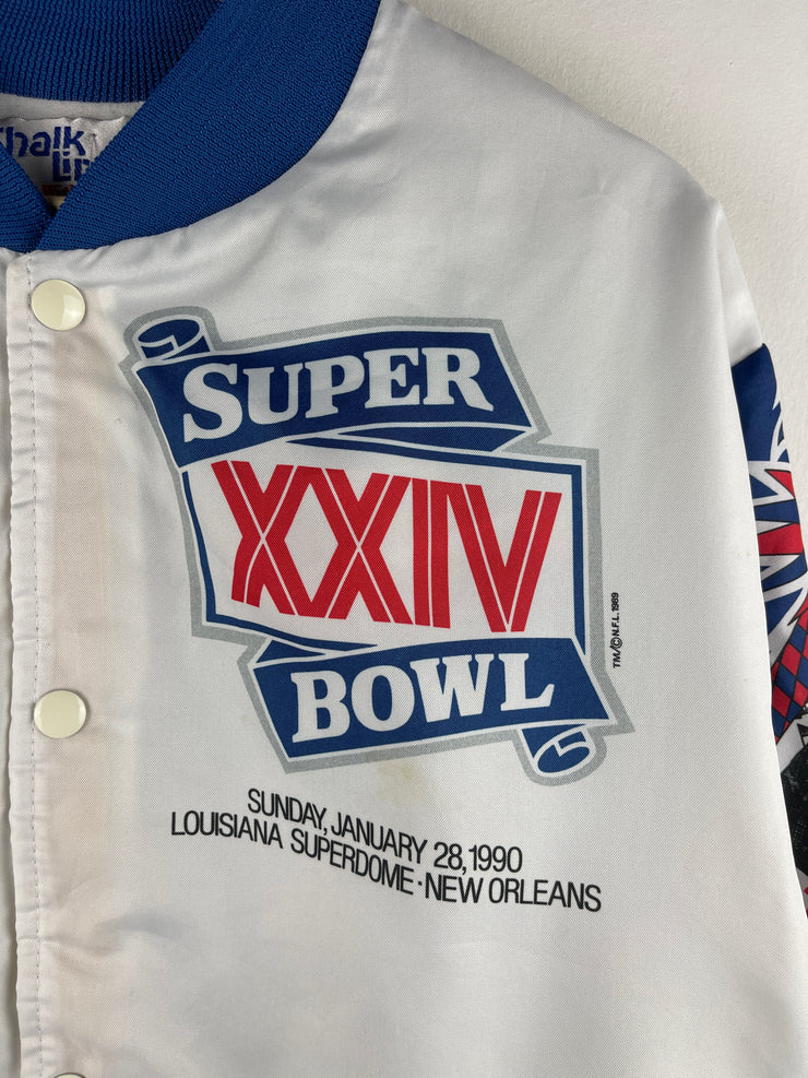 Vintage 90s NFL Chalk Line Super Bowl XXIV Fanimation Satin Bomber Jacket