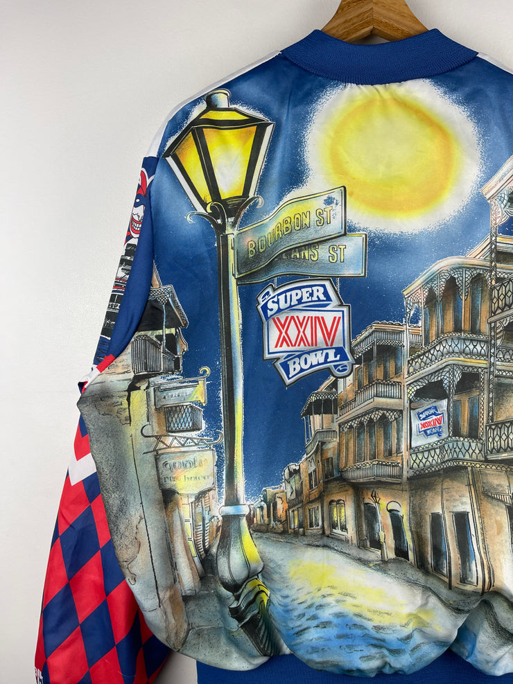 Vintage 90s NFL Chalk Line Super Bowl XXIV Fanimation Satin Bomber Jacket
