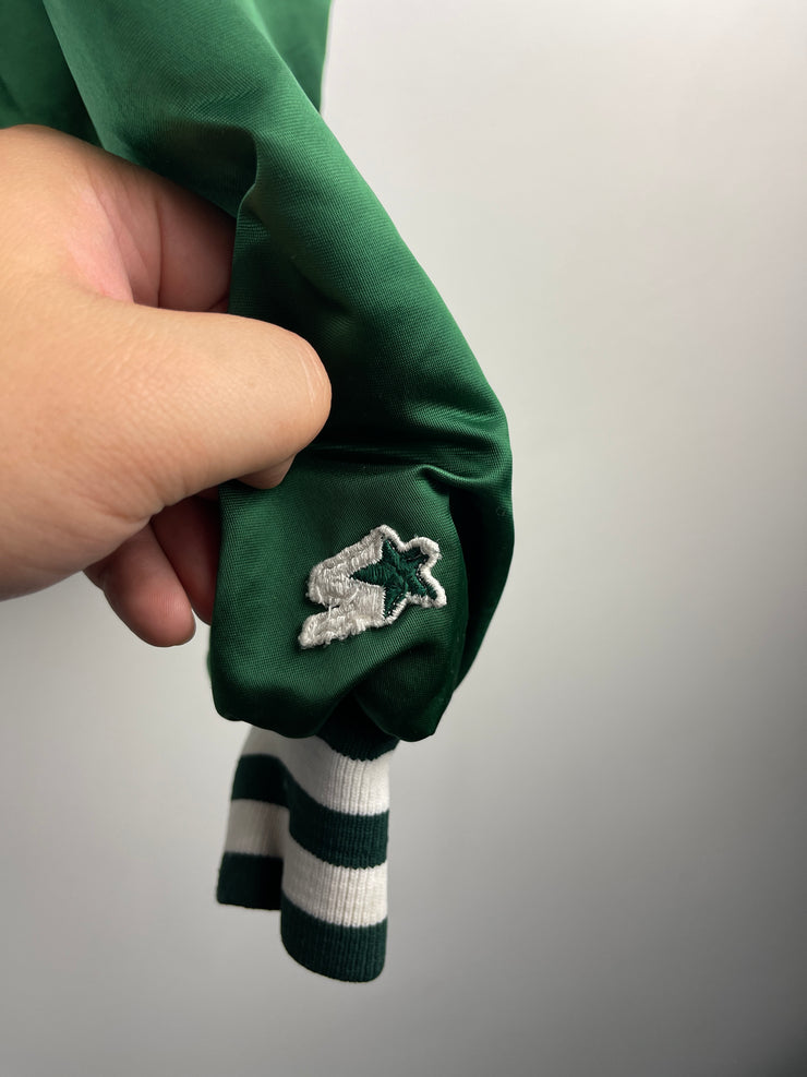 Vintage 90s Starter Michigan State University Spartans Green Satin Bomber Jacket
