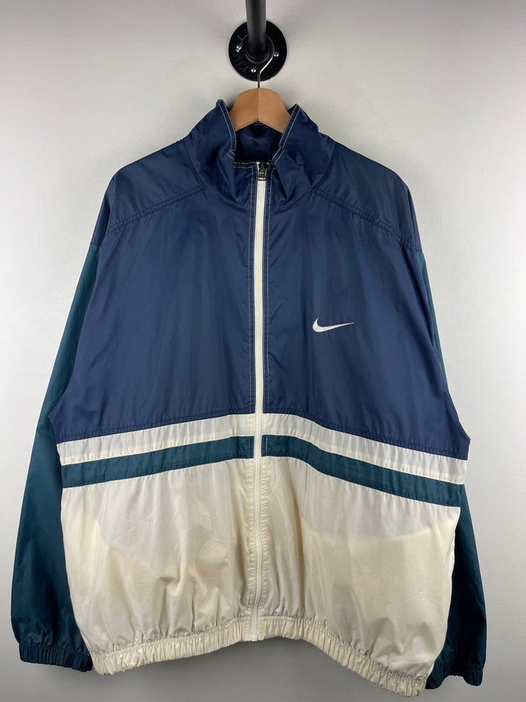 Vintage 90s Nike Swoosh Navy & White Windbreaker