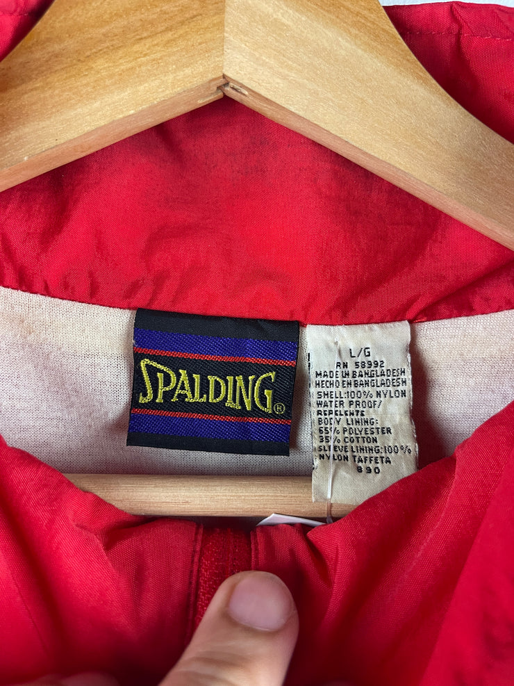 Vintage 90s Spalding Volleyball Red Quarter Zip Windbreaker