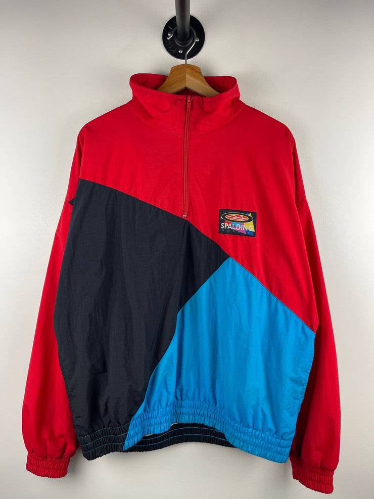 Vintage 90s Spalding Volleyball Red Quarter Zip Windbreaker