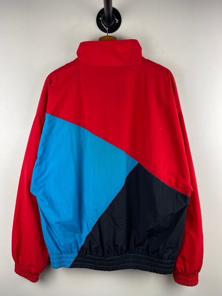 Vintage 90s Spalding Volleyball Red Quarter Zip Windbreaker