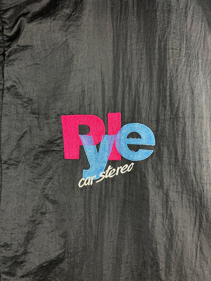 Vintage 90s Pyle Car Stereo Black Windbreaker